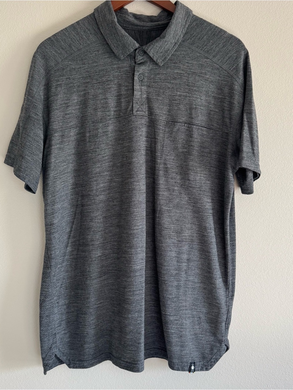 Smartwool Merino Sport 150 Polo Shirt Gray Heather Large